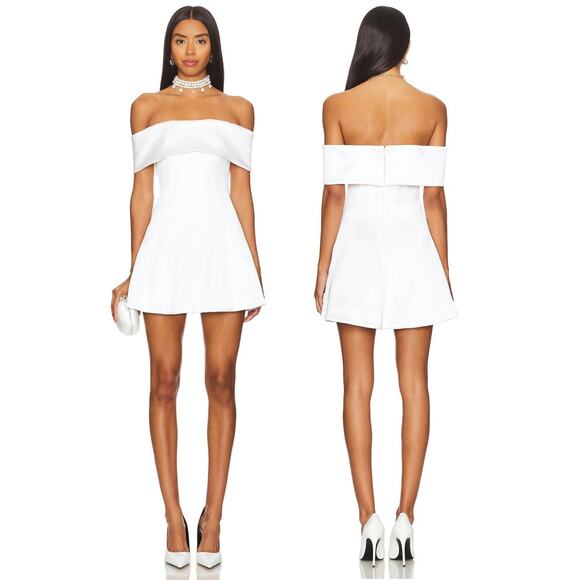 Lovers and Friends Elise Mini Dress Off Shoulder Party Bridal Hoco Formal M - Picture 1 of 13